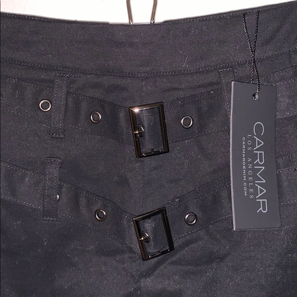 NEW Vintage LF Carmar Denim Double Belted Skirt